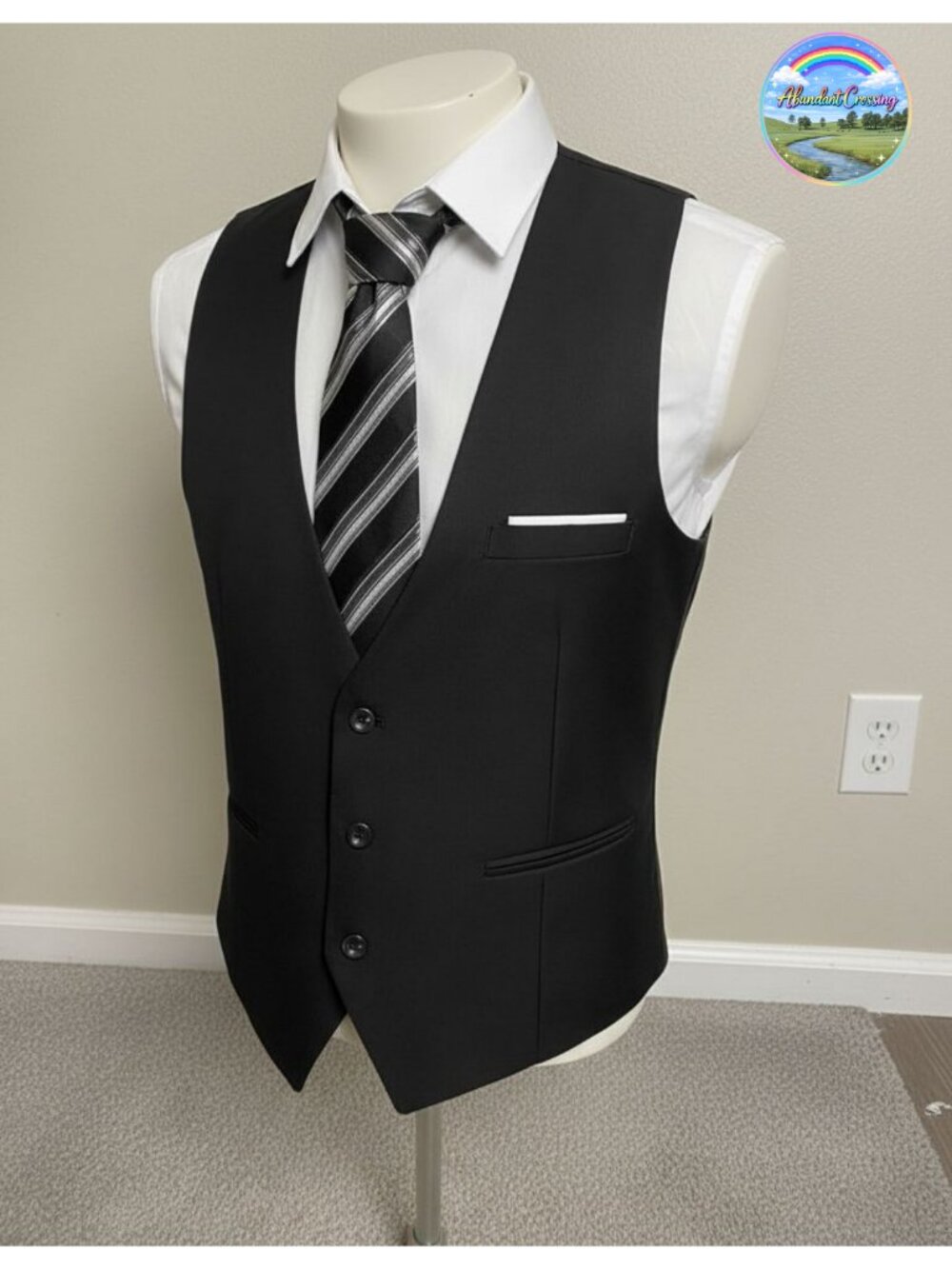 Men's Slim Fit Formal Suit Vest Dress Waistcoat Business V-Neck 3-Button